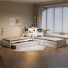 Whisen Twin Size L-shaped Platform Bed with Trundle and Drawers Linked with built-in Desk - 2 of 4