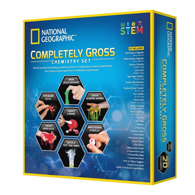 NATIONAL GEOGRAPHIC Gross Chemistry Set - 10 Gross Science Experiments for Kids, Dissect a Brain, Burst Blood Cells, and More, Great STEM Science Kit for Kids Who Love Gross Science Experiments, 6 of 7