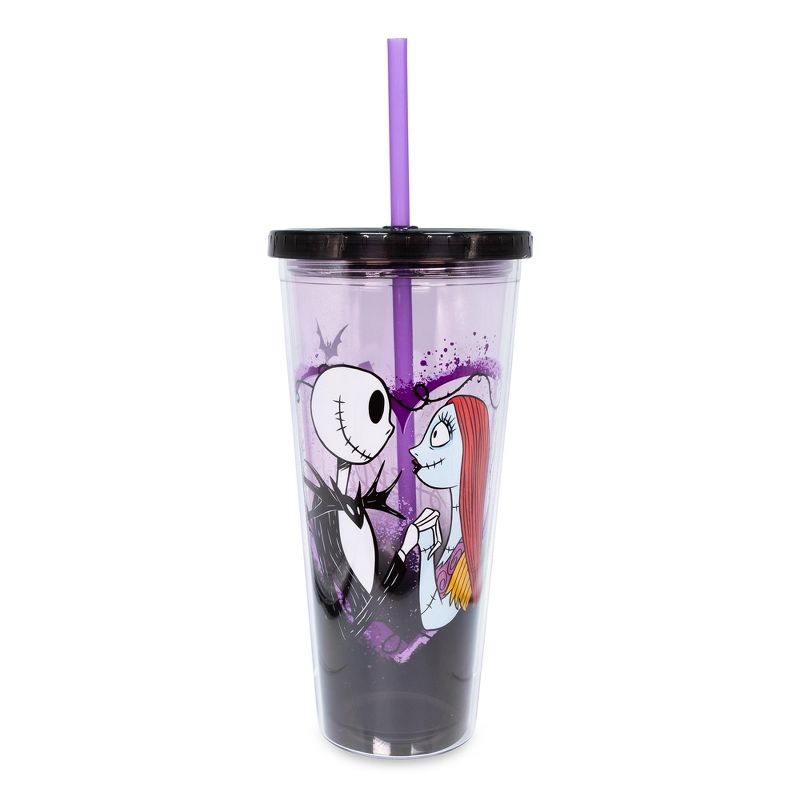 Silver Buffalo Disney The Nightmare Before Christmas Acrylic Carnival Cup with Lid and Straw, 1 of 9