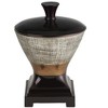 HomeRoots 7" Espresso Gold And Silver Resin Striped Jewelry Box With Hand-Painted Designs - 4 of 4
