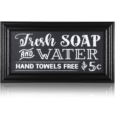 Juvale Vintage Wall Decoration, Bathroom Sign (14 x 7.5 in.)