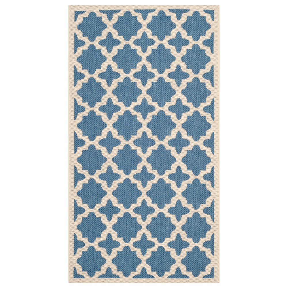  x 5' Rectangle Natalie Patio Rug Blue/Beige