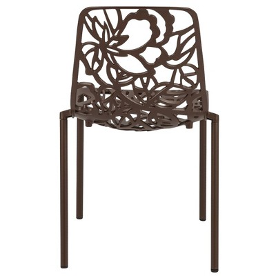 Devon Brown Aluminum Cut-Out Design Modern Outdoor Chair