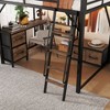 TIRAMISUBEST Full/Queen Size Loft Bed with Desk and Drawers, Metal Bed Frame with Storage Shelves and Clothes Rod - 4 of 4