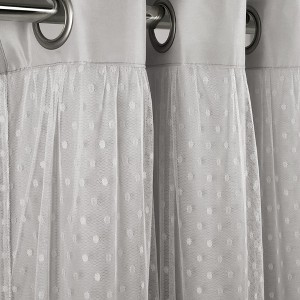 Home Boutique Cottage Polka Dot Sheer Window Curtain Panel Including Tieback Light Gray Single 38X84 - 1 of 1