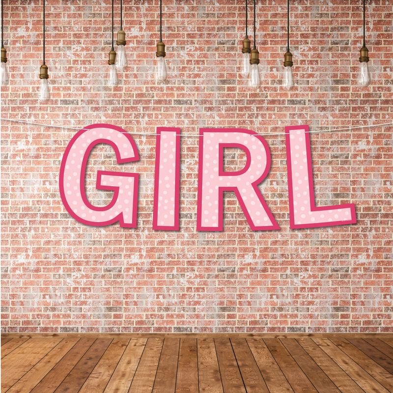 Big Dot of Happiness It’s a Girl - Large Pink Baby Shower Decorations - Girl - Outdoor Letter Banner, 3 of 8