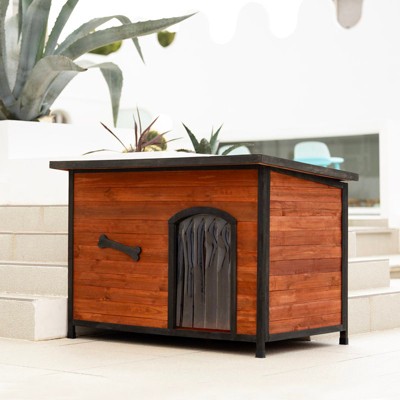 43" Large Wooden Dog House ¨C Weather & Water-Resistant Outdoor Kennel for Large Dogs