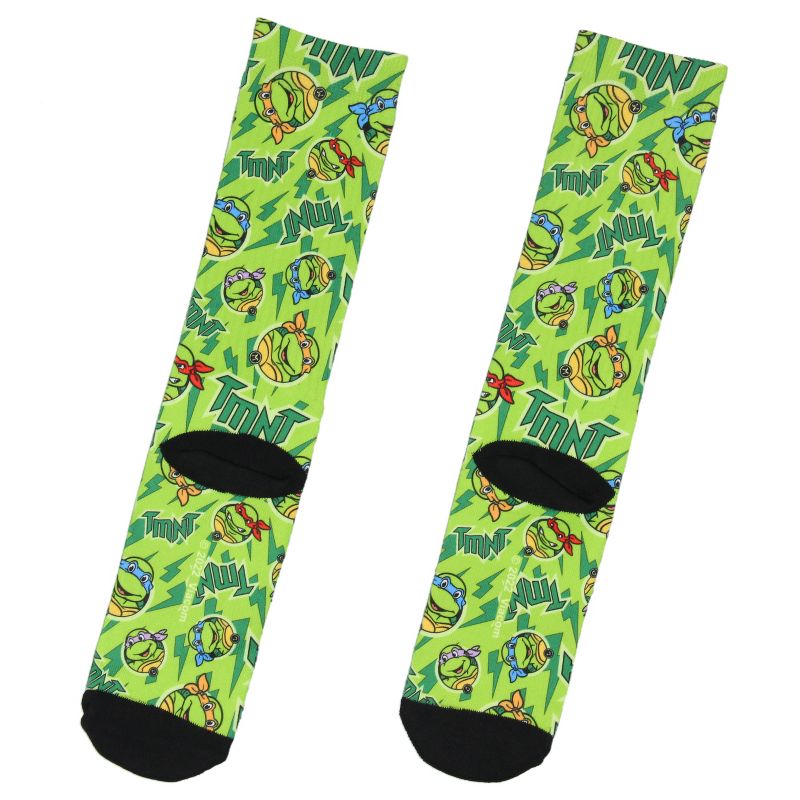 Bioworld Teenage Mutant Ninja Turtles Character Design Sublimation Crew Socks Green, 2 of 4