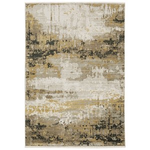 Captiv8e Designs Barcelona Faded Abstract Gold/Black Rug - 1 of 4