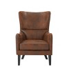 Wingback Accent Chairs with Nailhead Trim and High Back,Microfiber Club Chair with Armrests,Polyester Accent Chair for Living Room-Koiai - 3 of 4