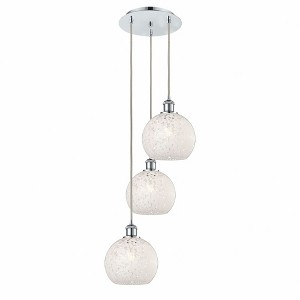 White Mouchette - 3 Light Cord Hung Multi Pendant In Modern Style-36 Inches Tall and 14.5 Inches Wide - 1 of 1