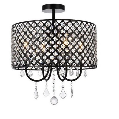 Elegant Lighting Elise 17 inch flush mount in black