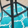 3pc Outdoor Set with Faux Wood Tabletop & Metal/Textilene Stools - Captiva Designs - 3 of 4