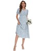 Coolmee Women's Floral Dresses for Summer Puff Sleeve Dress Loose Flowy Beach Pregnancy Baby Shower - 2 of 4