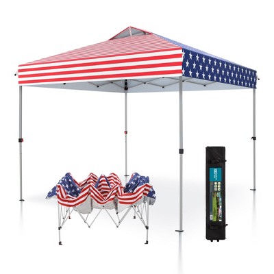 Captiva Designs 10’ x 10’ Outdoor Pop-Up Canopy Tent - Portable Sun Shelter for Camping & Events (Blue)
