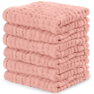 Baby Washcloths Muslin Cotton, Large 10”x10” by Comfy Cubs - 1 of 4