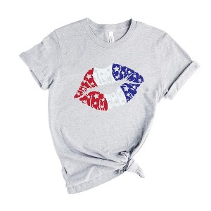 Simply Sage Market Women's Patriotic Lips  Short Sleeve Graphic Tee - 1 of 4