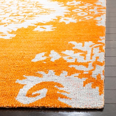 Stone Wash 6' Square Hand-Knotted Wool and Viscose Rug