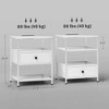 QingMoon Nightstands with LED Lights, 3-Tier Bedside Table with Charging Stations, Modern End Table Set of 2 with Drawer and Shelves for Living Room - 4 of 4