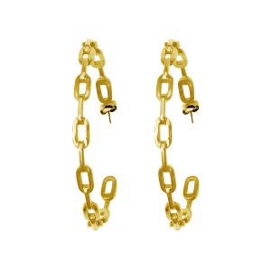 Adornia 14k Gold Plated Link Hoop Earrings - 1 of 3