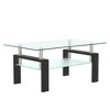 ACEPANO 38.6 in. W Modern Rectangular Clear Glass Coffee Table for the Living Room-Black - 2 of 4