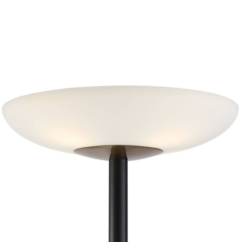 Possini Euro Design Meridian Light Blaster Modern Torchiere Floor Lamp 72" Tall Black Brass LED Frosted Glass Shade for Living Room Bedroom Office, 3 of 10