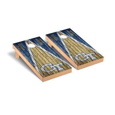 NCAA Georgia Tech Yellow Jackets Premium Cornhole Board Triangle Weathered Version