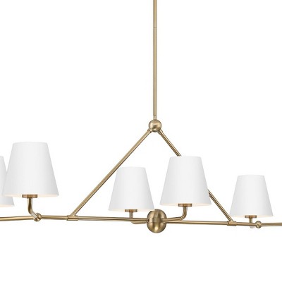 Vibrant Gold and White Steel 6-Light Chandelier