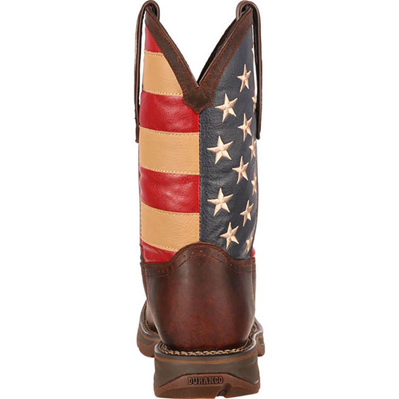 Men's Durango Steel Toe Flag Western Flag Boot, DB020, Brown, 5 of 9