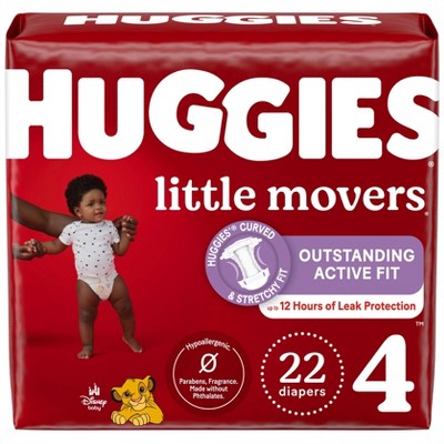 Image of Huggies Little Movers Baby Disposable Diapers Jumbo Pack - Size 4 - 22ct