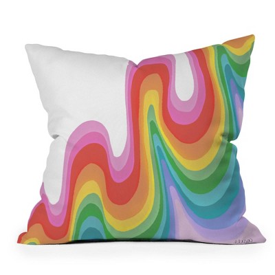 Free Hugs Rectangular Pillow Squeeze Me Throw Pillow Rainbow Colors Triangles Double Sided