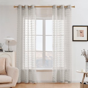 Deconovo Grommet White Semi Sheer Curtains Set of 2 - 1 of 4