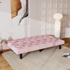 Sofa to Sofa Bed Transformation: 66" Pink Velvet Sofa Bed, Ideal for Family Living Rooms, Apartments & Bedrooms - 2 of 4