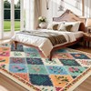 2x6 FT Modern Washable Area Rug for Living Room, Floral Trellis Carpet Rug with Non Slip Backing, Low Pile Stain Resistant Floor Rug for Dorm, - 3 of 4
