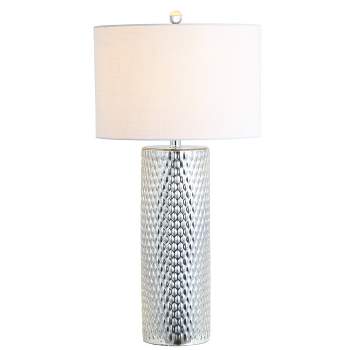 30" Glass Isabella Table Lamp (Includes LED Light Bulb) Silver - JONATHAN Y