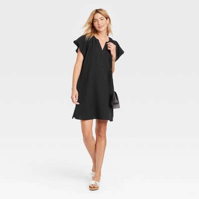 Women's Flutter Short Sleeve Woven Dress - Universal Thread™