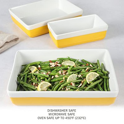 Martha Stewart 3 Piece Oven to Table Stoneware Bakeware Baking Dish Casserole Set - Thumbnail 4