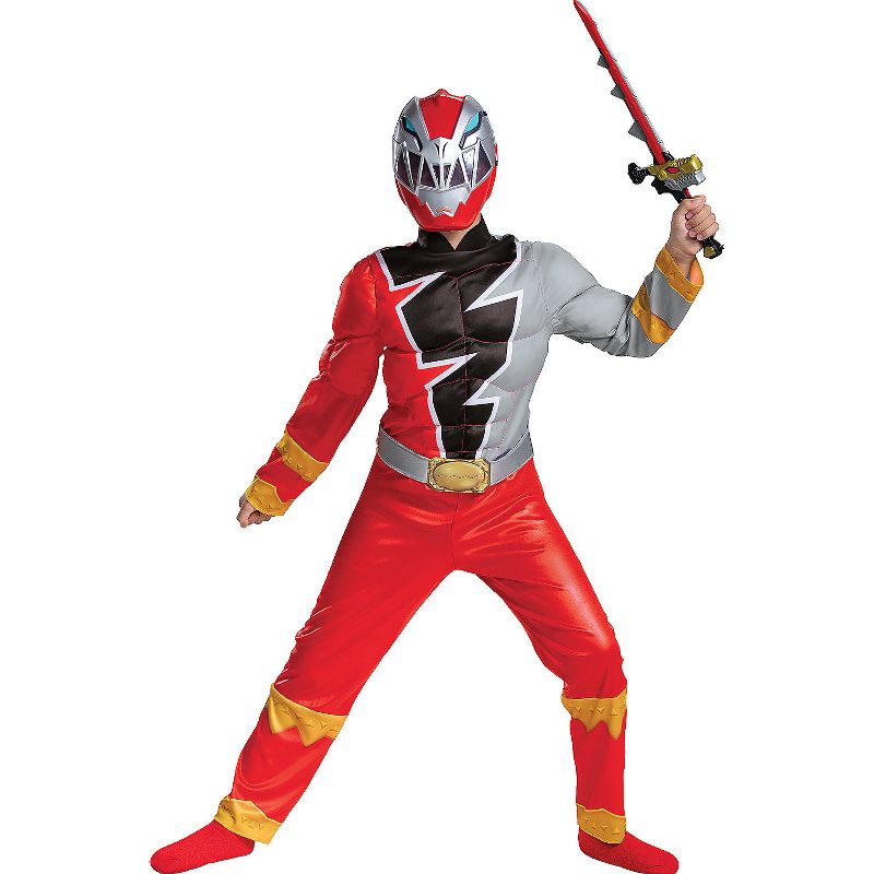 Disguise Boys' Power Rangers Dino Fury Red Ranger Muscle Jumpsuit Costume, 3 of 4