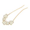 Unique Bargains Women's Heart Chignon Pin Gold Tone Beige 1 Pc - 4 of 4