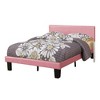 Royal Hampton Wooden Full Bed with Faux Leather Upholstery, Pink - 3 of 4