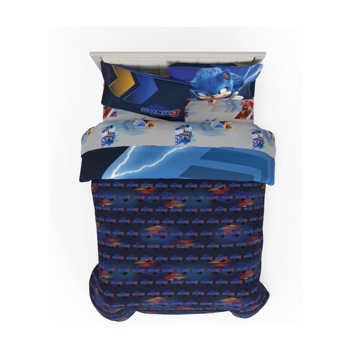 Sonic The Hedgehog 3 Movie Kids Bedding Full Comforter and Sheets, 5 Piece Set - thumbnail 2