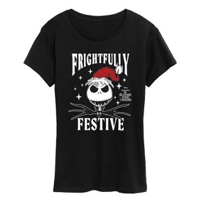 Women's - Disney - Frightfully Festive Short Sleeve Graphic T-Shirt - 1 of 4