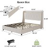 Upholstered Bed Frame With 4 Storage Drawers, Platform Bed Frame With Charging Station & Wingback, No Box Spring Needed, Noise-Free, Easy Assembly - 2 of 4