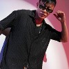 Campus Sutra Men Men's Onyx Black Striped Knit Oversized Shirt - 2 of 4