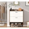 Tribesigns 2-Tier Flip Shoe Cabinet, Shoe Organizer Rack with Open Shelves & Flip Doors - 3 of 4