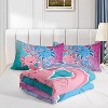 Acoinel 3 Pcs Smiling Axolotl Lightwight Ultra Soft Comforter Set with 2 Pillowcases, Pink - 3 of 4