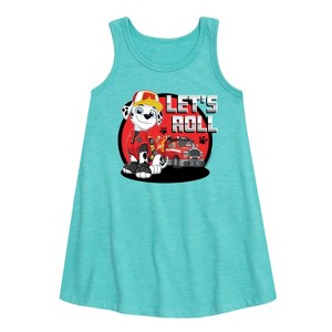 - Paw Patrol - Let's Roll Marshall Graphic Sleeveless Aline Dress - 1 of 4