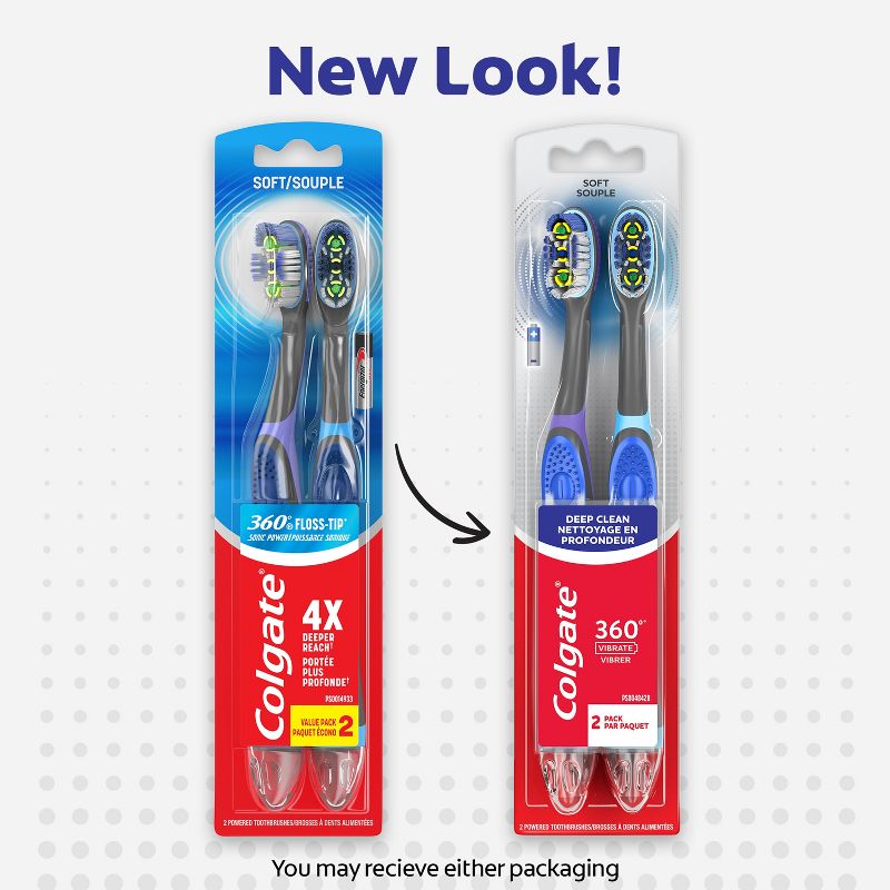 Colgate 360 Total Advanced Floss-Tip Sonic Powered Vibrating Toothbrush Soft, 4 of 11