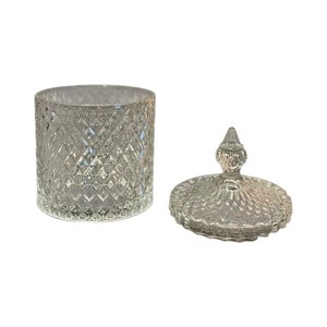 Slickblue Glass Storage Containers, Diamond Design Jars, Vintage Decor Style, Clear, 3 Size Options - 1 of 4