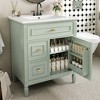 TIRAMISUBEST 30" Bathroom Vanity with Ceramic Sink, Bathroom Cabinet with A Long Flip Drawer, Door Shelf & Adjustable Shelf - 2 of 4